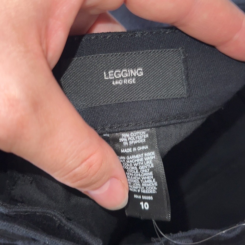 Express Mid Rise Black Ripped Jean Leggings - Picture 11 of 11
